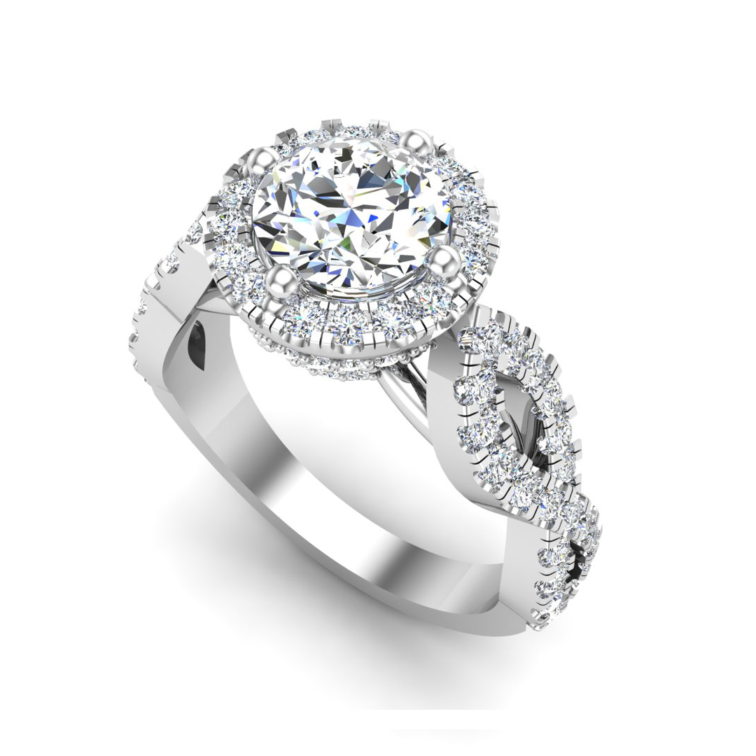 Oakley Halo Engagement Ring